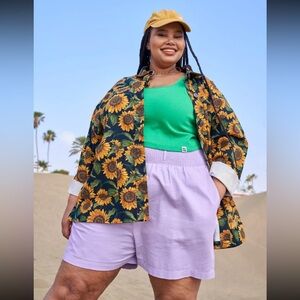 XL Lucy & Yak Adele Shorts - Lilac - ORGANIC COTTON